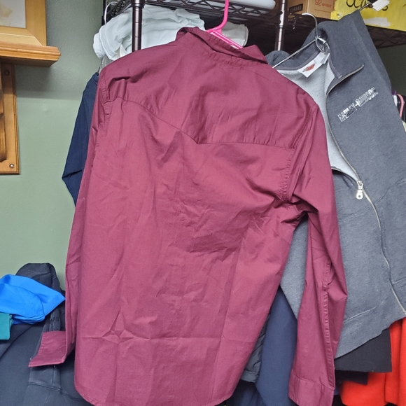 True Religion Western Style Button Up Pearl Snap Long Sleeve Zinfandel Color Men - Picture 7 of 7